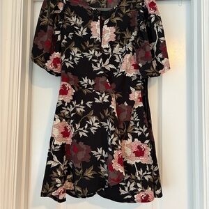 Boohoo Black Floral Mini Dress